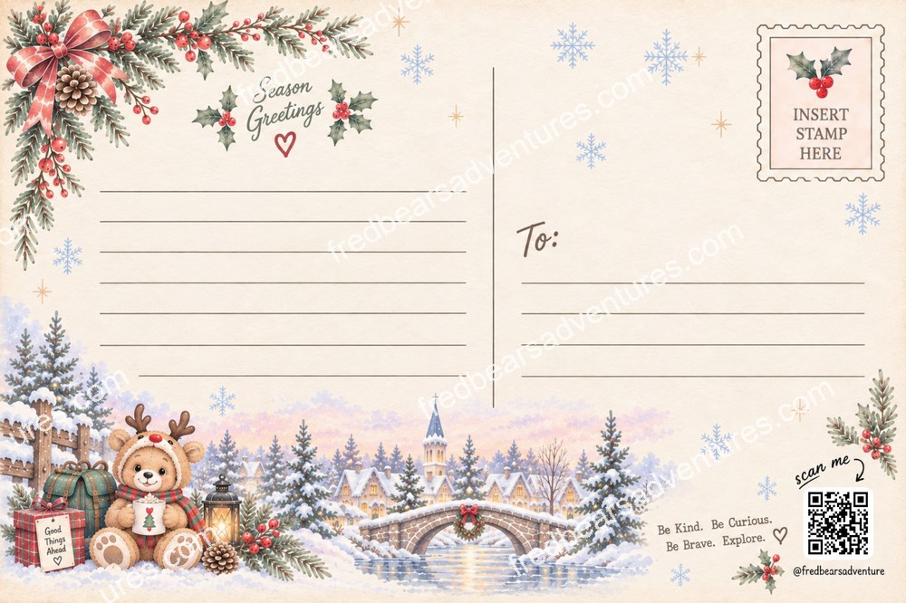 Cozy Christmas Postcard — back